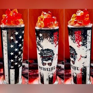 20oz Tumbler | Fire Life | Flame Topper | Thin Red Line | Firefighter Gift